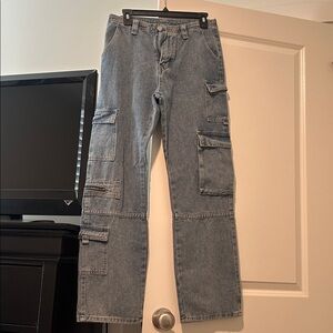 Denim Cargo Pants